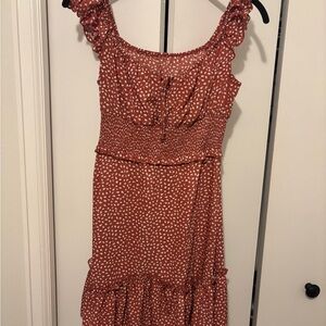 Red Polka Dot Ruffle Dress